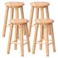 Dining Room Simple Style Wood Barstool Wood 4 Legs Bar Stool with Pedal
