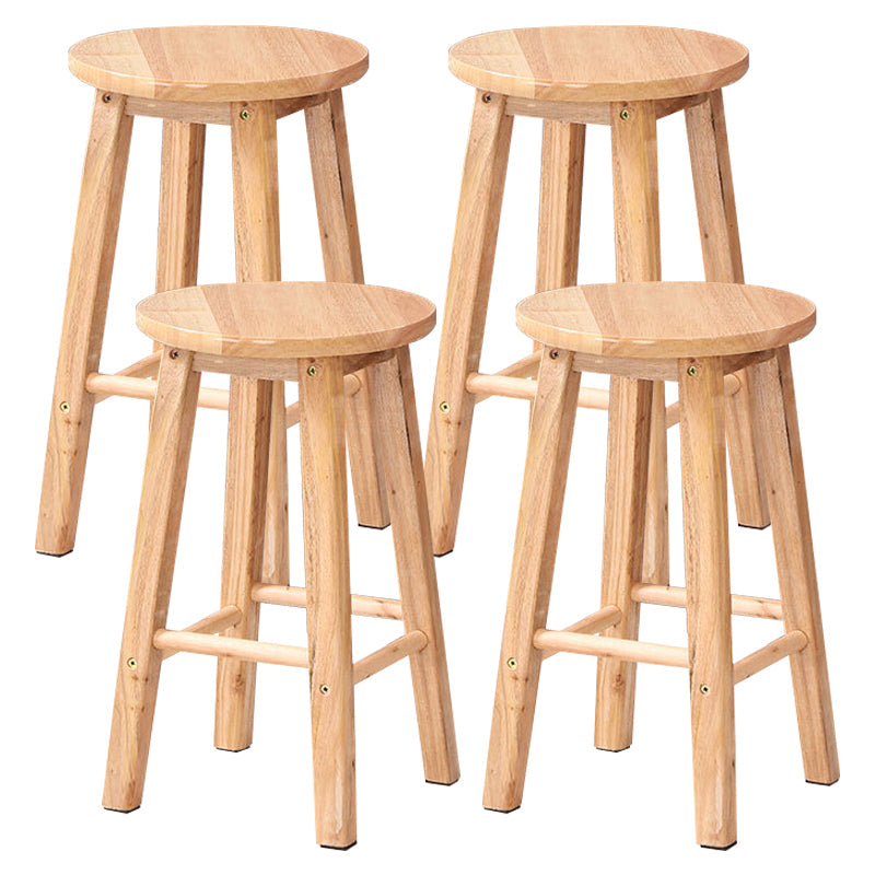 Dining Room Simple Style Wood Barstool Wood 4 Legs Bar Stool with Pedal