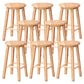Dining Room Simple Style Wood Barstool Wood 4 Legs Bar Stool with Pedal