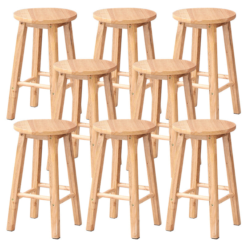 Dining Room Simple Style Wood Barstool Wood 4 Legs Bar Stool with Pedal