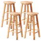 Dining Room Simple Style Wood Barstool Wood 4 Legs Bar Stool with Pedal