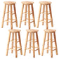 Dining Room Simple Style Wood Barstool Wood 4 Legs Bar Stool with Pedal