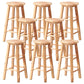 Dining Room Simple Style Wood Barstool Wood 4 Legs Bar Stool with Pedal