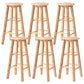Dining Room Simple Style Wood Barstool Wood 4 Legs Bar Stool with Pedal