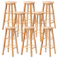 Dining Room Simple Style Wood Barstool Wood 4 Legs Bar Stool with Pedal