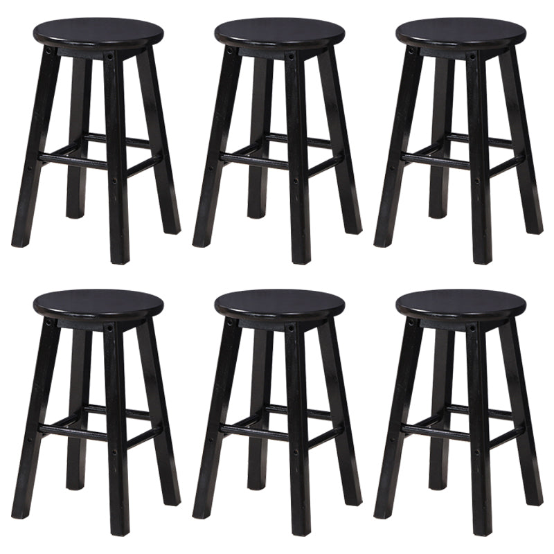 Dining Room Simple Style Wood Barstool Wood 4 Legs Bar Stool with Pedal