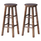Dining Room Simple Style Wood Barstool Wood 4 Legs Bar Stool with Pedal