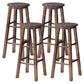 Dining Room Simple Style Wood Barstool Wood 4 Legs Bar Stool with Pedal