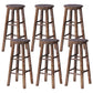 Dining Room Simple Style Wood Barstool Wood 4 Legs Bar Stool with Pedal