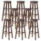 Dining Room Simple Style Wood Barstool Wood 4 Legs Bar Stool with Pedal