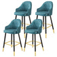 Leather Seat Barstool Nordic Style Iron Pedestal Bar Stool for Dining Room Blue 4 Piece Set Clearhalo 'Bar Furniture' 'Bar Stools' 'bar_stools' 'furn' 'furn_bar_stools' 'Furniture' 'Kitchen & Dining Furniture' 5331589