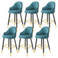 Leather Seat Barstool Nordic Style Iron Pedestal Bar Stool for Dining Room Blue 6 Piece Set Clearhalo 'Bar Furniture' 'Bar Stools' 'bar_stools' 'furn' 'furn_bar_stools' 'Furniture' 'Kitchen & Dining Furniture' 5331590