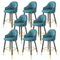 Leather Seat Barstool Nordic Style Iron Pedestal Bar Stool for Dining Room Blue 8 Piece Set Clearhalo 'Bar Furniture' 'Bar Stools' 'bar_stools' 'furn' 'furn_bar_stools' 'Furniture' 'Kitchen & Dining Furniture' 5331593