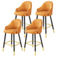 Leather Seat Barstool Nordic Style Iron Pedestal Bar Stool for Dining Room Orange 4 Piece Set Clearhalo 'Bar Furniture' 'Bar Stools' 'bar_stools' 'furn' 'furn_bar_stools' 'Furniture' 'Kitchen & Dining Furniture' 5331596