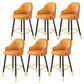 Leather Seat Barstool Nordic Style Iron Pedestal Bar Stool for Dining Room Orange 6 Piece Set Clearhalo 'Bar Furniture' 'Bar Stools' 'bar_stools' 'furn' 'furn_bar_stools' 'Furniture' 'Kitchen & Dining Furniture' 5331599