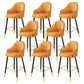 Leather Seat Barstool Nordic Style Iron Pedestal Bar Stool for Dining Room Orange 8 Piece Set Clearhalo 'Bar Furniture' 'Bar Stools' 'bar_stools' 'furn' 'furn_bar_stools' 'Furniture' 'Kitchen & Dining Furniture' 5331601