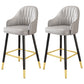 Leather Seat Barstool Nordic Style Iron Pedestal Bar Stool for Dining Room Grey 2 Piece Set Clearhalo 'Bar Furniture' 'Bar Stools' 'bar_stools' 'furn' 'furn_bar_stools' 'Furniture' 'Kitchen & Dining Furniture' 5331603