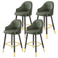 Leather Seat Barstool Nordic Style Iron Pedestal Bar Stool for Dining Room Green 4 Piece Set Clearhalo 'Bar Furniture' 'Bar Stools' 'bar_stools' 'furn' 'furn_bar_stools' 'Furniture' 'Kitchen & Dining Furniture' 5331609
