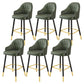 Leather Seat Barstool Nordic Style Iron Pedestal Bar Stool for Dining Room Green 6 Piece Set Clearhalo 'Bar Furniture' 'Bar Stools' 'bar_stools' 'furn' 'furn_bar_stools' 'Furniture' 'Kitchen & Dining Furniture' 5331610