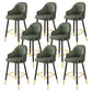 Leather Seat Barstool Nordic Style Iron Pedestal Bar Stool for Dining Room Green 8 Piece Set Clearhalo 'Bar Furniture' 'Bar Stools' 'bar_stools' 'furn' 'furn_bar_stools' 'Furniture' 'Kitchen & Dining Furniture' 5331611