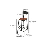 Recangle industriel Table de table en bois massif en bois massif 1/5 pièces Table de comptoir avec tabourets