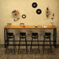 Industrial 1/5 Pieces Bar Table Set Rectangle Pine Wood Counter Table with High Stools Clearhalo 'Bar Furniture' 'furn' 'furn_home_bar_bar_sets' 'Furniture' 'Home Bars & Bar Sets' 'home_bar_bar_sets' 'Kitchen & Dining Furniture' 5331732