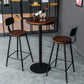 Industrial 1/3/5 Pieces Bar Table Set Round Pine Wood Counter Table with High Stools 3 Pieces: Table, 2 Brown Chairs Clearhalo 'Bar Furniture' 'furn' 'furn_home_bar_bar_sets' 'Furniture' 'Home Bars & Bar Sets' 'home_bar_bar_sets' 'Kitchen & Dining Furniture' 5331754