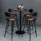 Industrial 1/3/5 Pieces Bar Table Set Round Pine Wood Counter Table with High Stools Clearhalo 'Bar Furniture' 'furn' 'furn_home_bar_bar_sets' 'Furniture' 'Home Bars & Bar Sets' 'home_bar_bar_sets' 'Kitchen & Dining Furniture' 5331756