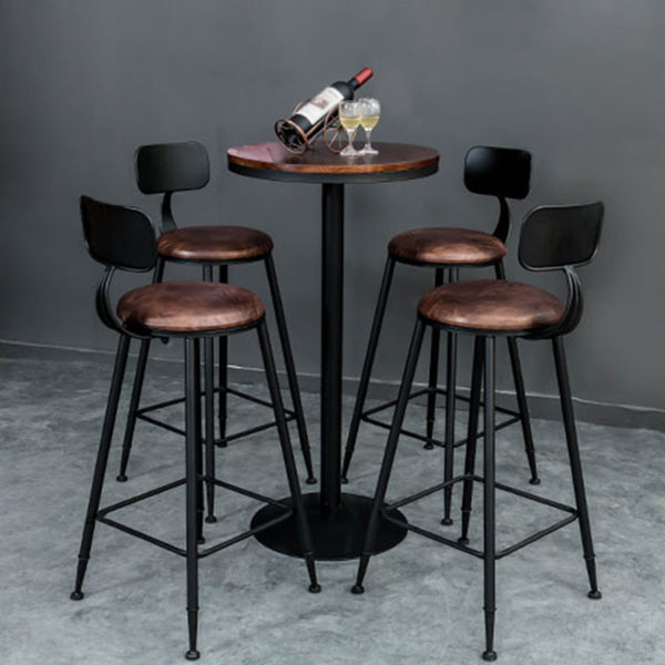 Industrial 1/3/5 Pieces Bar Table Set Round Pine Wood Counter Table with High Stools Clearhalo 'Bar Furniture' 'furn' 'furn_home_bar_bar_sets' 'Furniture' 'Home Bars & Bar Sets' 'home_bar_bar_sets' 'Kitchen & Dining Furniture' 5331756
