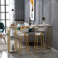 Glam Rectangle White Counter Height Set 1/2/3 Pieces Marble Pub Dining Set Clearhalo 'Bar Furniture' 'furn' 'furn_home_bar_bar_sets' 'Furniture' 'Home Bars & Bar Sets' 'home_bar_bar_sets' 'Kitchen & Dining Furniture' 5331767