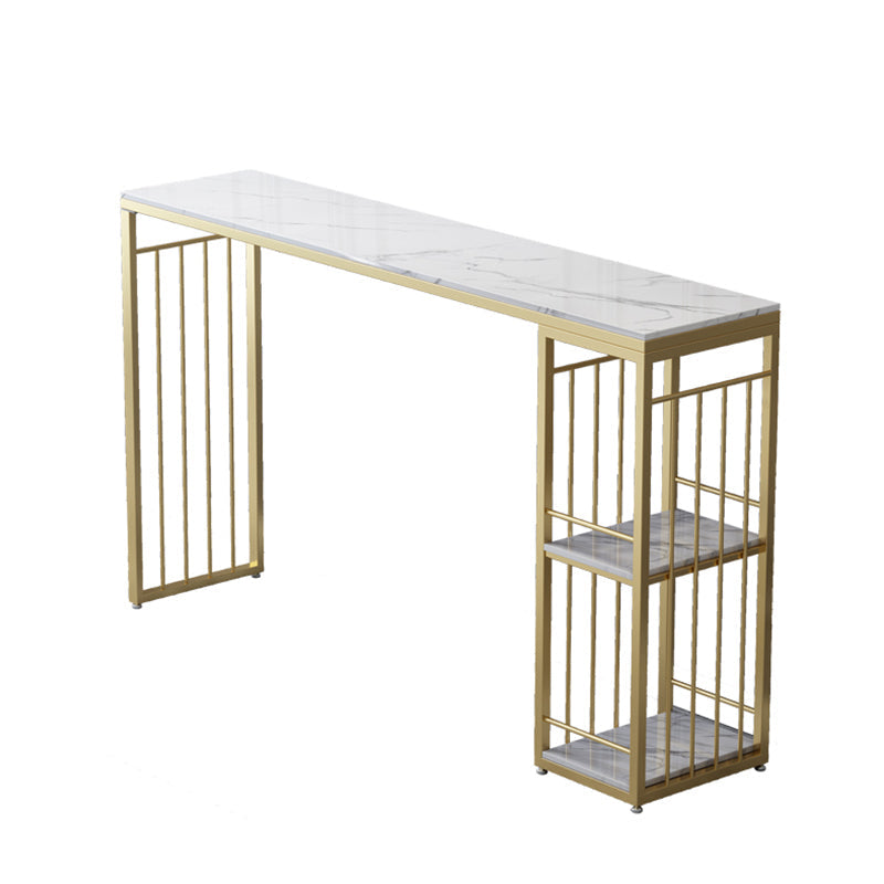 Glam Rectangle White Counter Height Set 1/2/3 Pieces Marble Pub Dining Set Clearhalo 'Bar Furniture' 'furn' 'furn_home_bar_bar_sets' 'Furniture' 'Home Bars & Bar Sets' 'home_bar_bar_sets' 'Kitchen & Dining Furniture' 5331769