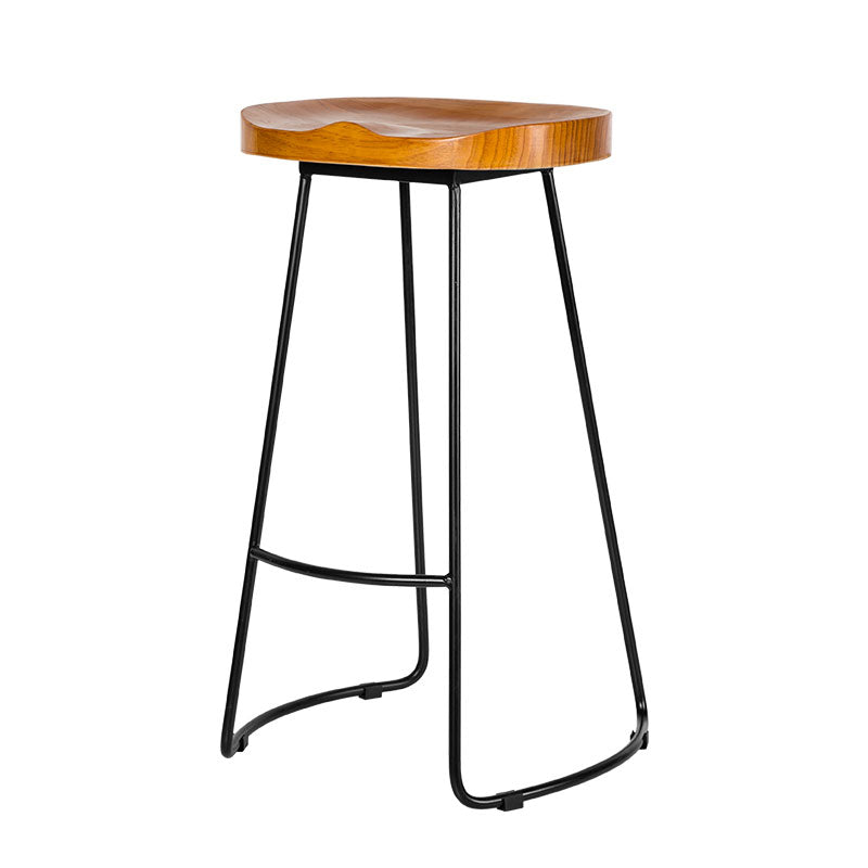 Rectangle de bar à bois massif rectangle Ensemble de table de comptoir 1/7 pièces avec tabourets sans dos