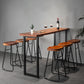 Rectangle de bar à bois massif rectangle Ensemble de table de comptoir 1/7 pièces avec tabourets sans dos