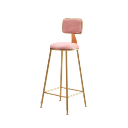 Glam 1/5/7 Pieces Bar Table Set Rectangle Stone Counter Table with High Stools Pink 30"H Stool (Single) Clearhalo 'Bar Furniture' 'furn' 'furn_home_bar_bar_sets' 'Furniture' 'Home Bars & Bar Sets' 'home_bar_bar_sets' 'Kitchen & Dining Furniture' 5331804