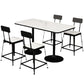 Modern Stone and Metal Dinette Set 1/2/5 Pieces White Table Set for Coffee Shop