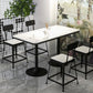 Modern Stone and Metal Dinette Set 1/2/5 Pieces White Table Set for Coffee Shop
