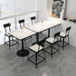 Modern Stone and Metal Dinette Set 1/2/5 Pieces White Table Set for Coffee Shop
