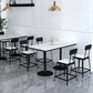 Modern Stone and Metal Dinette Set 1/2/5 Pieces White Table Set for Coffee Shop