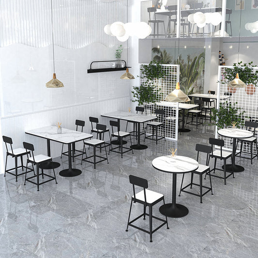 Set di dinette in pietra e metallo moderna 1/2/5 pezzi tavolo bianco set per caffetteria