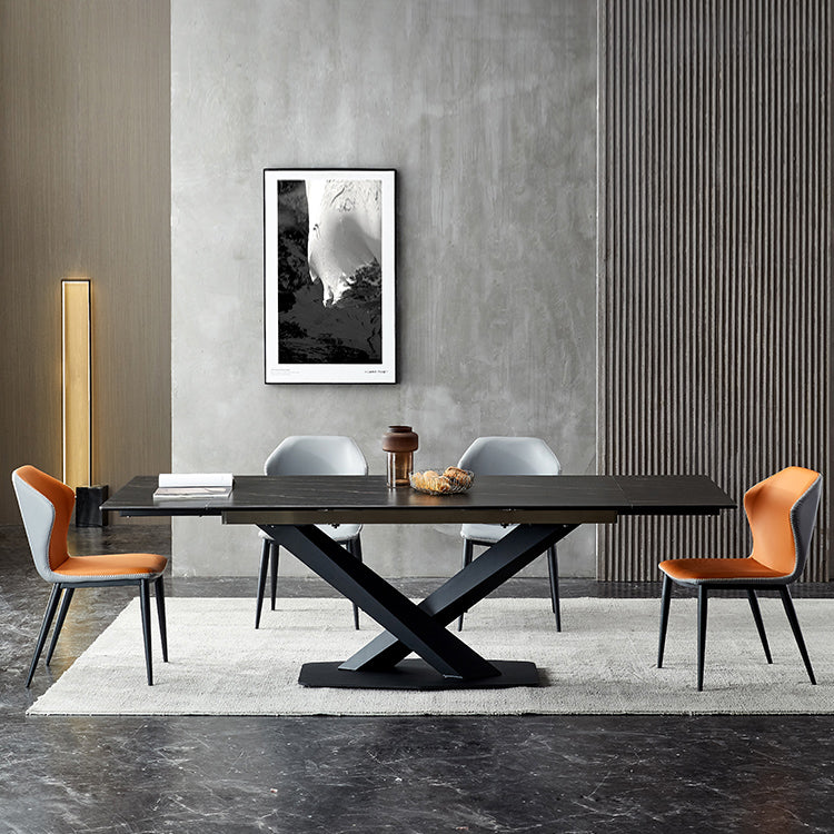 Modern Sintered Stone Rectangle Table Set 1/4/5/6 Pieces Dining Set Clearhalo 'Dining Room Sets' 'Dining Tables & Seating' 'dining_room_set' 'furn' 'furn_dining_room_set' 'Furniture' 'Kitchen & Dining Furniture' 5331982