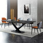 Modern Sintered Stone Rectangle Table Set 1/4/5/6 Pieces Dining Set 5 Pieces: Table, 4 Chairs Clearhalo 'Dining Room Sets' 'Dining Tables & Seating' 'dining_room_set' 'furn' 'furn_dining_room_set' 'Furniture' 'Kitchen & Dining Furniture' 5331985