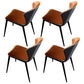Modern Sintered Stone Rectangle Table Set 1/4/5/6 Pieces Dining Set 4 Orange Chairs Clearhalo 'Dining Room Sets' 'Dining Tables & Seating' 'dining_room_set' 'furn' 'furn_dining_room_set' 'Furniture' 'Kitchen & Dining Furniture' 5331986