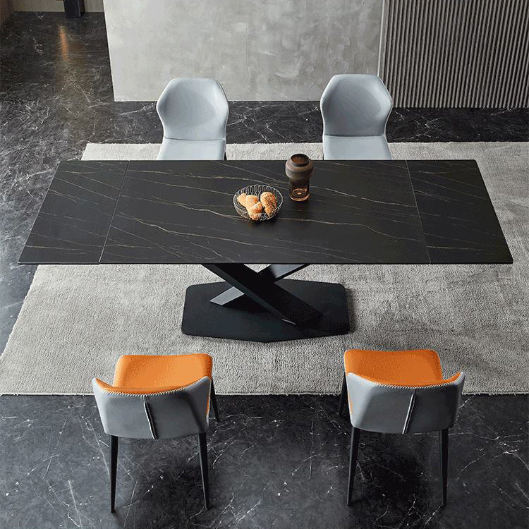 Modern Sintered Stone Rectangle Table Set 1/4/5/6 Pieces Dining Set Clearhalo 'Dining Room Sets' 'Dining Tables & Seating' 'dining_room_set' 'furn' 'furn_dining_room_set' 'Furniture' 'Kitchen & Dining Furniture' 5331988