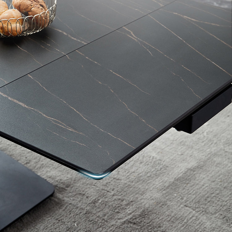 Modern Sintered Stone Rectangle Table Set 1/4/5/6 Pieces Dining Set Clearhalo 'Dining Room Sets' 'Dining Tables & Seating' 'dining_room_set' 'furn' 'furn_dining_room_set' 'Furniture' 'Kitchen & Dining Furniture' 5331990