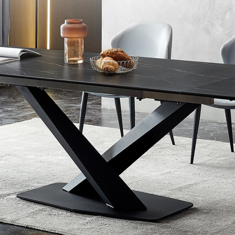 Modern Sintered Stone Rectangle Table Set 1/4/5/6 Pieces Dining Set Clearhalo 'Dining Room Sets' 'Dining Tables & Seating' 'dining_room_set' 'furn' 'furn_dining_room_set' 'Furniture' 'Kitchen & Dining Furniture' 5331993