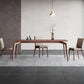 Rectangle 4 Legs Mid-Century Dining Table Wood Color Fixed Table of Ash Wood