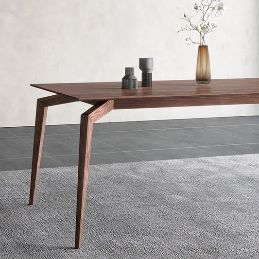 長方形4脚ミッドセンチュリーダイニングテーブルウッドカラー固定テーブルの灰の木材