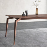 Rectangle 4 Legs Mid-Century Dining Table Wood Color Fixed Table of Ash Wood