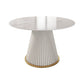 Traditional Luxury Dining Table Round Sintered Stone Table for Home White 47.2"L x 47.2"W x 29.5"H Without Chairs Clearhalo 'Dining Tables & Seating' 'Dining Tables' 'dining_table' 'furn' 'furn_dining_table' 'Furniture' 'Kitchen & Dining Furniture' 5332156