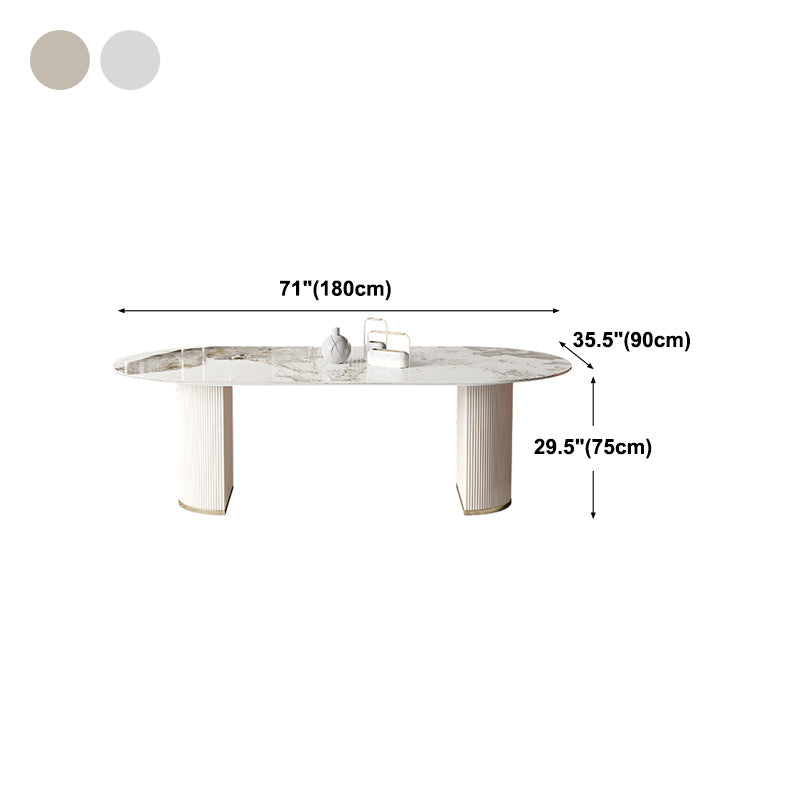 Stone Dining Table Contemporary Style Oval Dining Site Table for Home